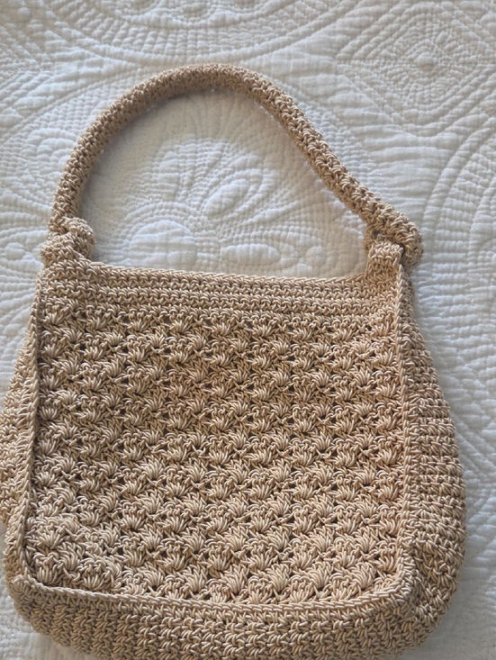 Handbags - Woven Crochet Shoulder Bag in Beige